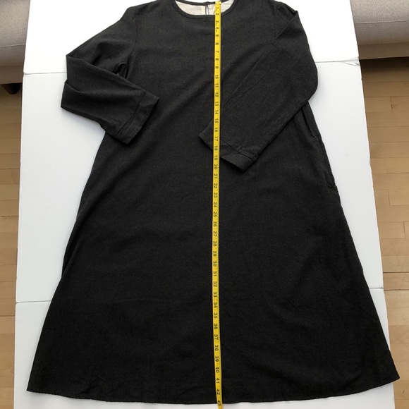 Muji - grey long-sleeved dress - heavy cotton - M - Picture 4 of 6